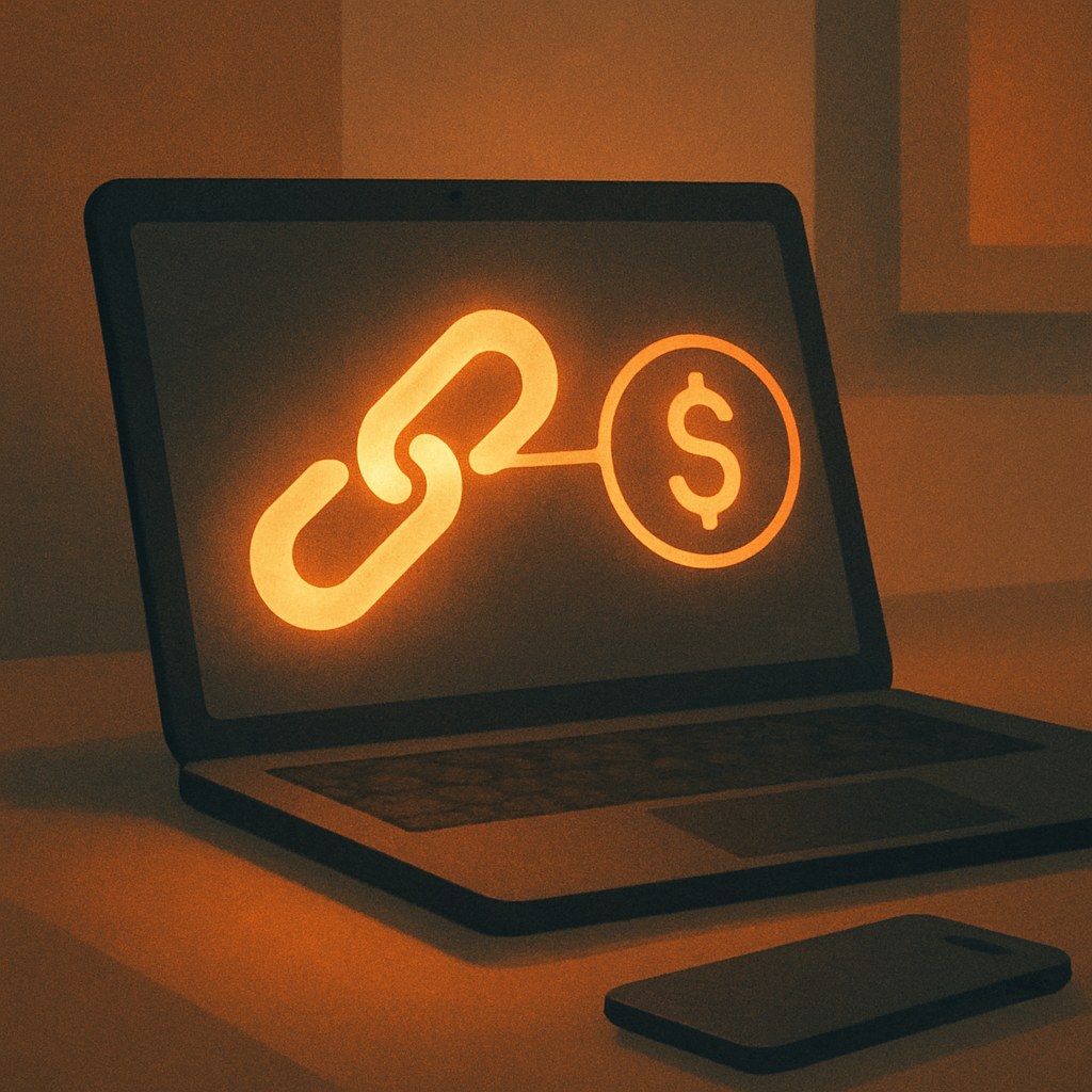 Illustration der symboliserer begrebet "Affiliate marketing": Affiliate marketing er en resultatbaseret model, hvor eksterne partnere henviser kunder til en virksomhed mod en…
