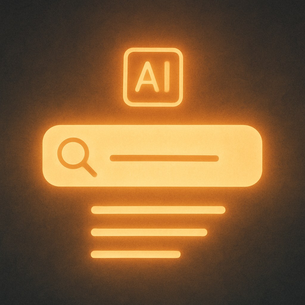 Illustration der symboliserer begrebet "AI Overviews": AI Overviews er AI-genererede opsummeringer, der vises øverst i Googles søgeresultater for en del forespørgsler. De…