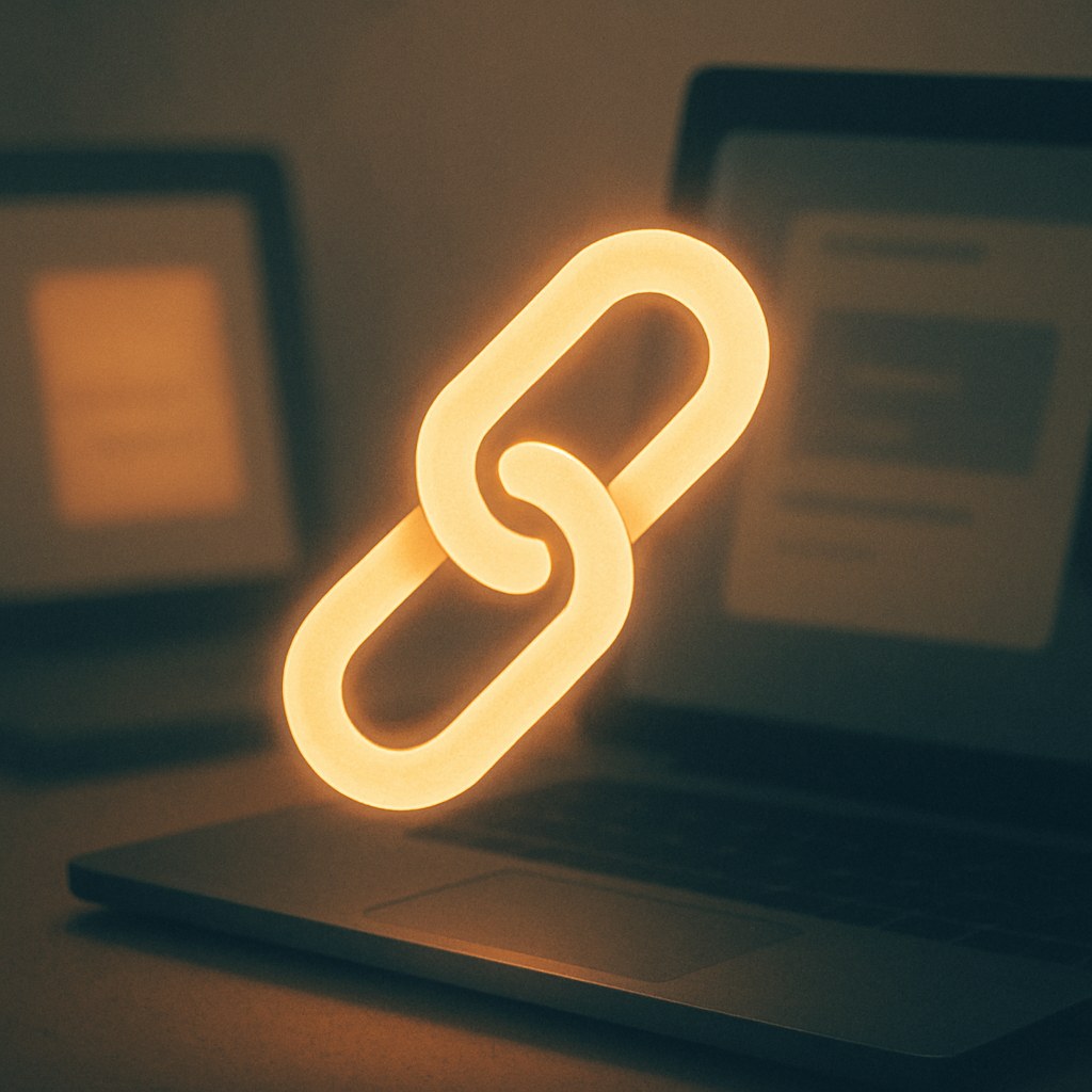 Illustration der symboliserer begrebet "Backlink": Et backlink er et link fra et andet website, der peger ind på ens egen side.…