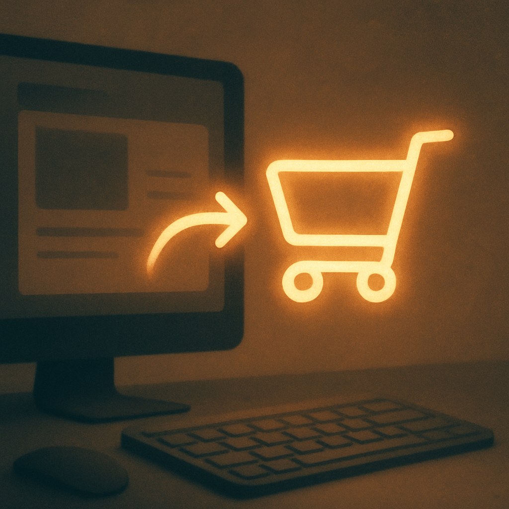 Illustration der symboliserer begrebet "Browse abandonment": Browse abandonment er et flow, der udløses, når en besøgende har kigget på produkter eller kategorier…