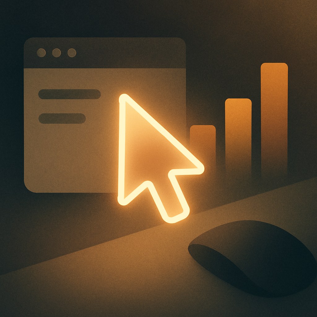 Illustration der symboliserer begrebet "Client-side tracking": Client-side tracking indsamler data direkte i brugerens browser via JavaScript og sender dem til analyse- og…