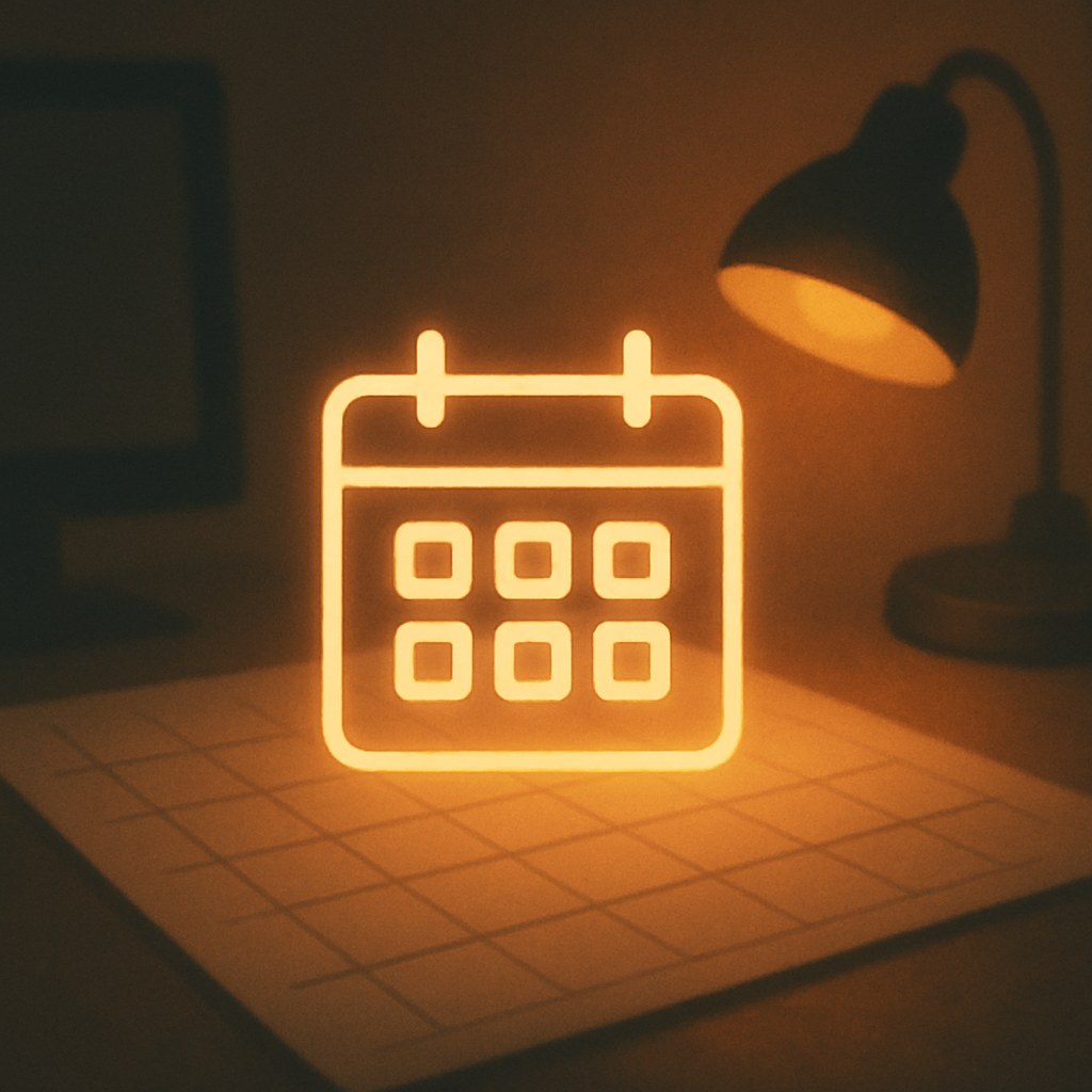 Illustration der symboliserer begrebet "Content calendar": En content calendar er en planoversigt, der viser, hvornår og hvor forskellige opslag skal publiceres. Værktøjet…