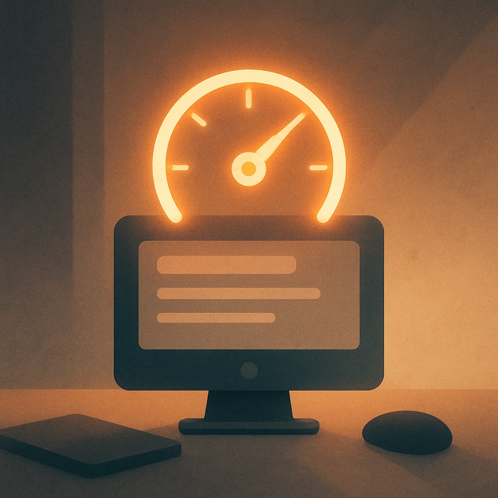 Illustration der symboliserer begrebet "Core Web Vitals": Core Web Vitals er et sæt målepunkter fra Google, der vurderer brugeroplevelsen af en sides indlæsning,…