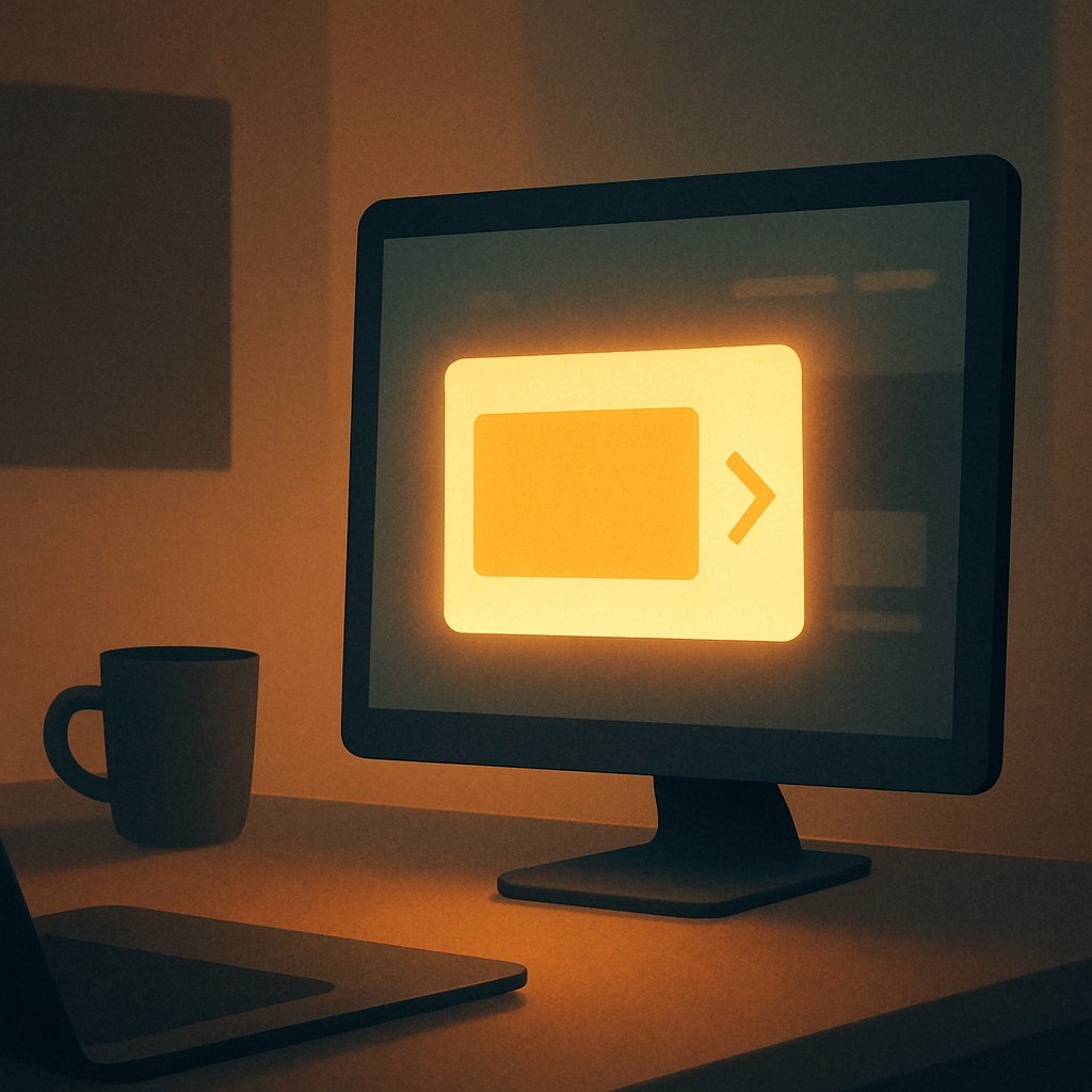 Illustration der symboliserer begrebet "Display-annoncering": Display-annoncering er visuelle annoncer i form af bannere, billeder eller video, der vises på hjemmesider, apps…