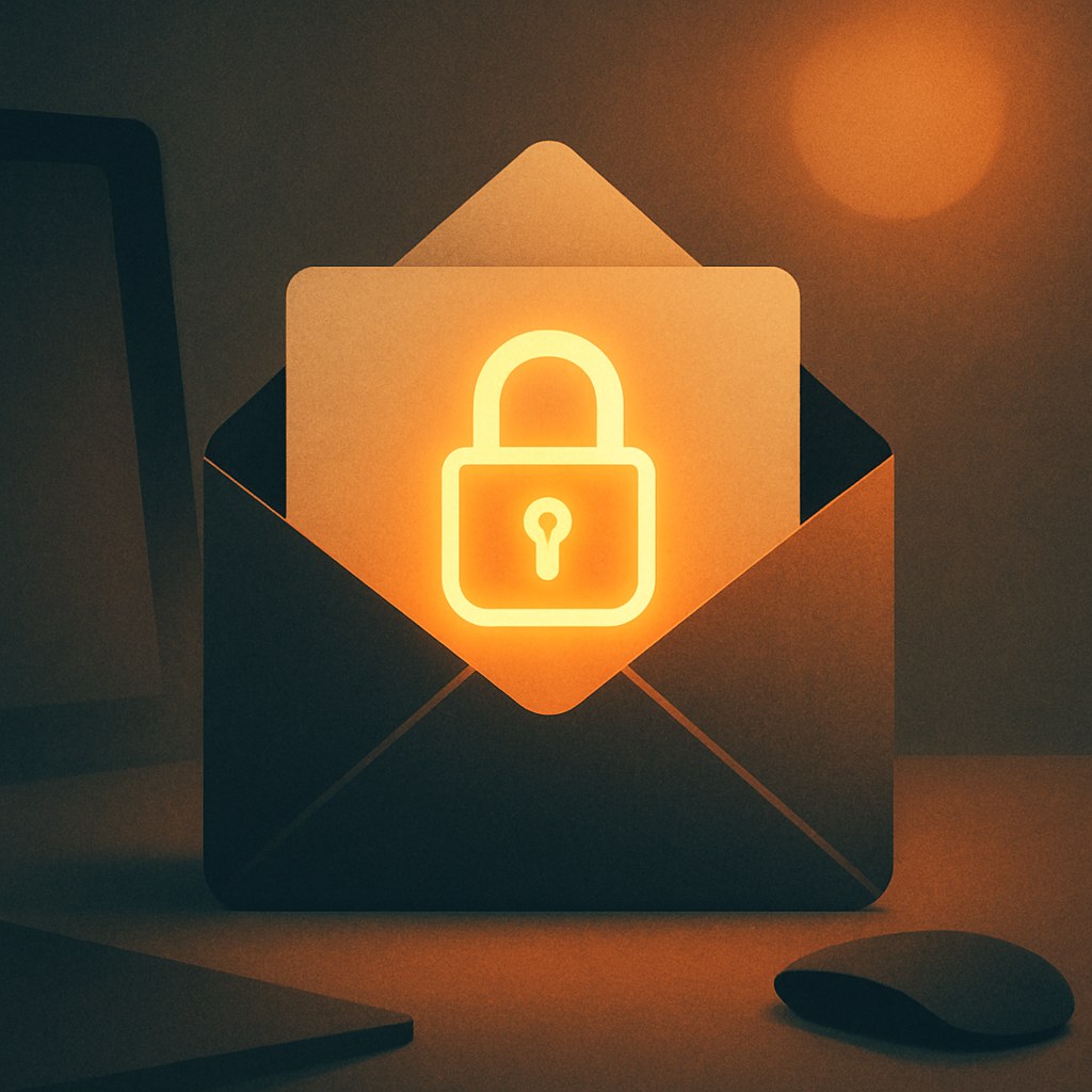 Illustration der symboliserer begrebet "GDPR og email": GDPR er EU's databeskyttelsesforordning, der stiller krav til, hvordan personoplysninger som mailadresser indsamles og behandles. For…