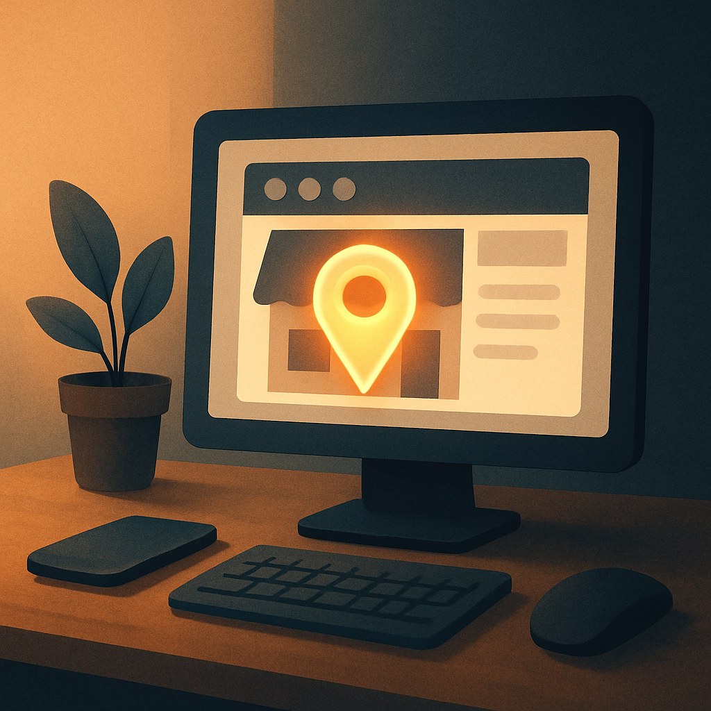 Illustration der symboliserer begrebet "Google Business Profile": Google Business Profile er en gratis virksomhedsprofil, der lader en virksomhed fremstå i Google Søgning og…