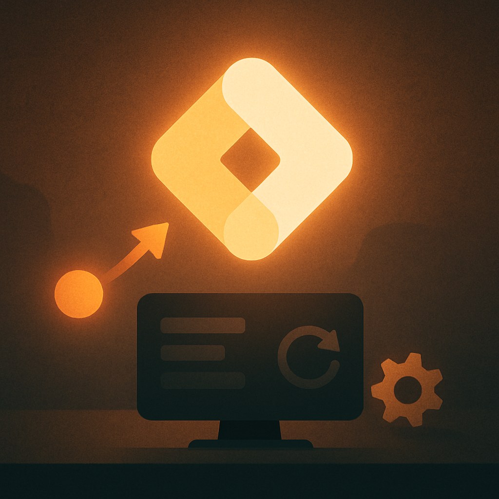Illustration der symboliserer begrebet "Google Tag Manager": Google Tag Manager (GTM) er et gratis værktøj til at administrere sporingskoder via et centralt dashboard.…