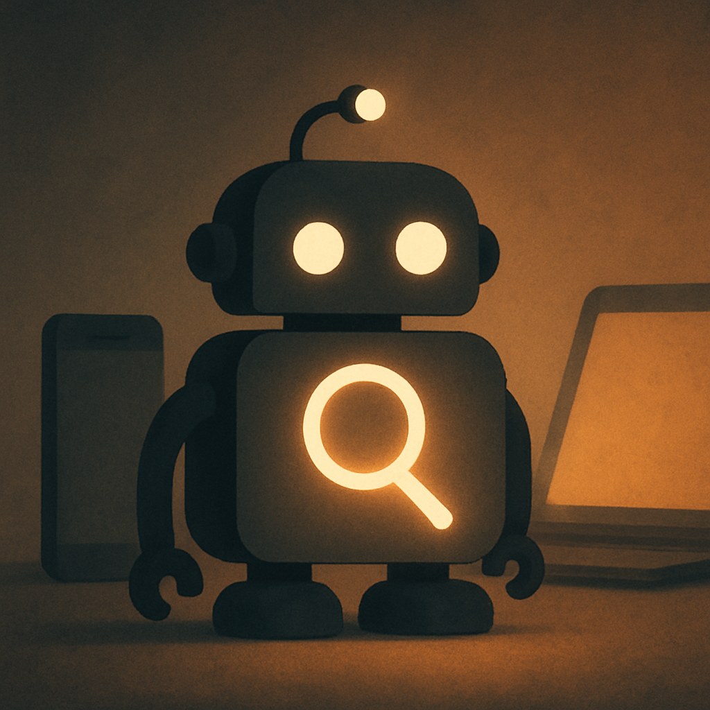 Illustration der symboliserer begrebet "Googlebot": Googlebot er Googles crawler, der besøger og henter sider på nettet, så de kan indekseres. Den…