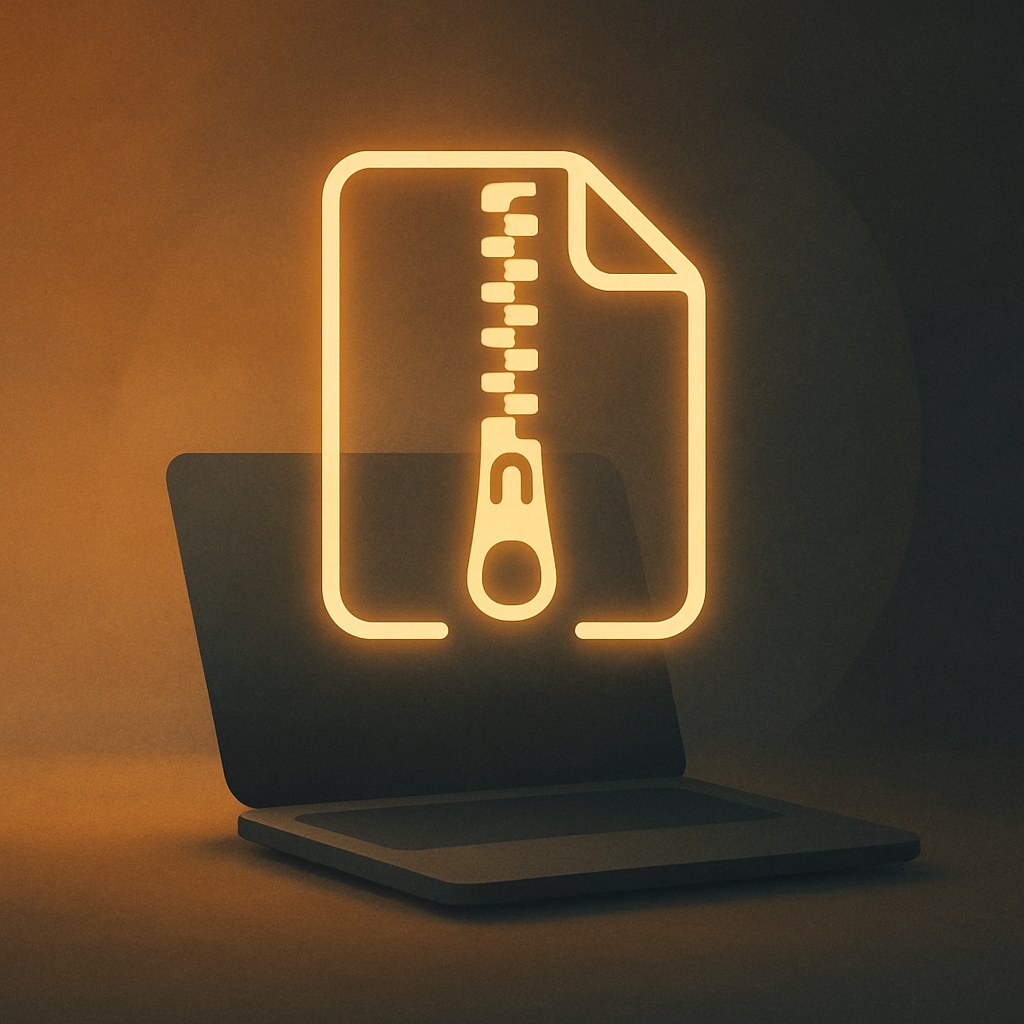 Illustration der symboliserer begrebet "Gzip": Gzip er en komprimeringsmetode, der pakker filer sammen, inden serveren sender dem til browseren, som så…