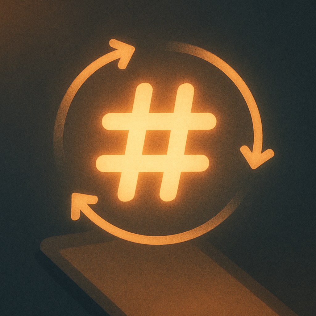Illustration der symboliserer begrebet "Hashtag-strategi": En hashtag-strategi er en gennemtænkt brug af emneord til at gøre indhold søgbart og knytte det…