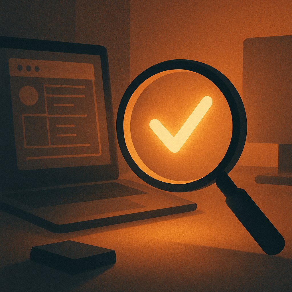 Illustration der symboliserer begrebet "Heuristisk evaluering": En heuristisk evaluering er en gennemgang, hvor eksperter vurderer en grænseflade op mod anerkendte principper for…