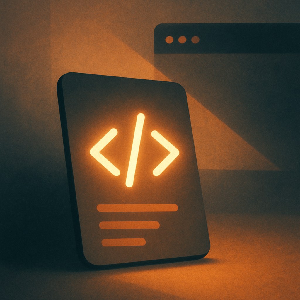 Illustration der symboliserer begrebet "JavaScript rendering": JavaScript rendering betegner, at en sides indhold først bygges færdigt i browseren ved hjælp af JavaScript…