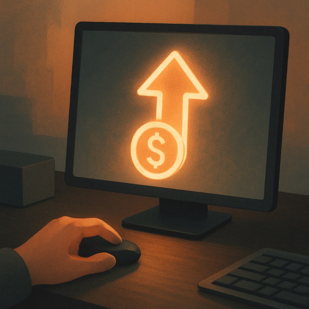 Illustration der symboliserer begrebet "Manuel budgivning": Manuel budgivning er en budstrategi, hvor annoncøren selv fastsætter det maksimale bud pr. klik på keyword-…