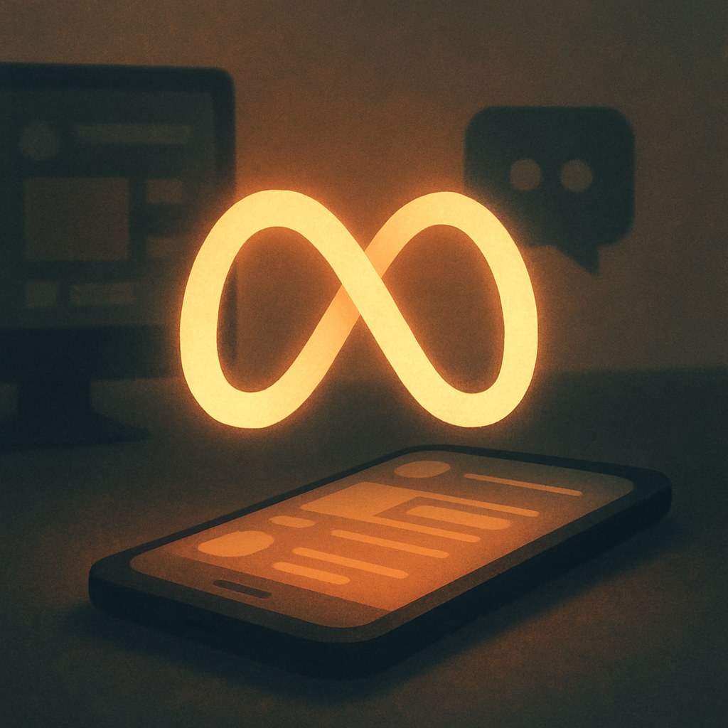 Illustration der symboliserer begrebet "Meta Business Suite": Meta Business Suite er Metas samlede værktøj til at administrere Facebook- og Instagram-tilstedeværelse fra ét sted.…