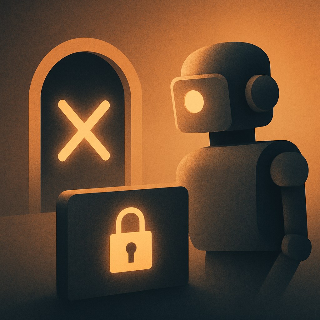 Illustration der symboliserer begrebet "Robots meta noindex vs robots.txt": Noindex og robots.txt løser to forskellige opgaver, selvom de ofte forveksles. Robots.txt styrer, om en side…