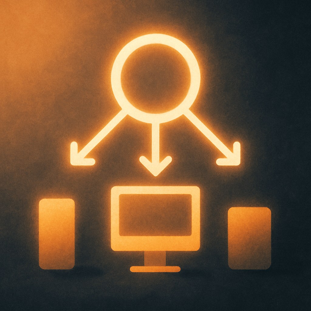 Illustration der symboliserer begrebet "Omnichannel": Omnichannel er en tilgang, hvor alle salgs- og kommunikationskanaler spiller sammen som én sammenhængende oplevelse for…