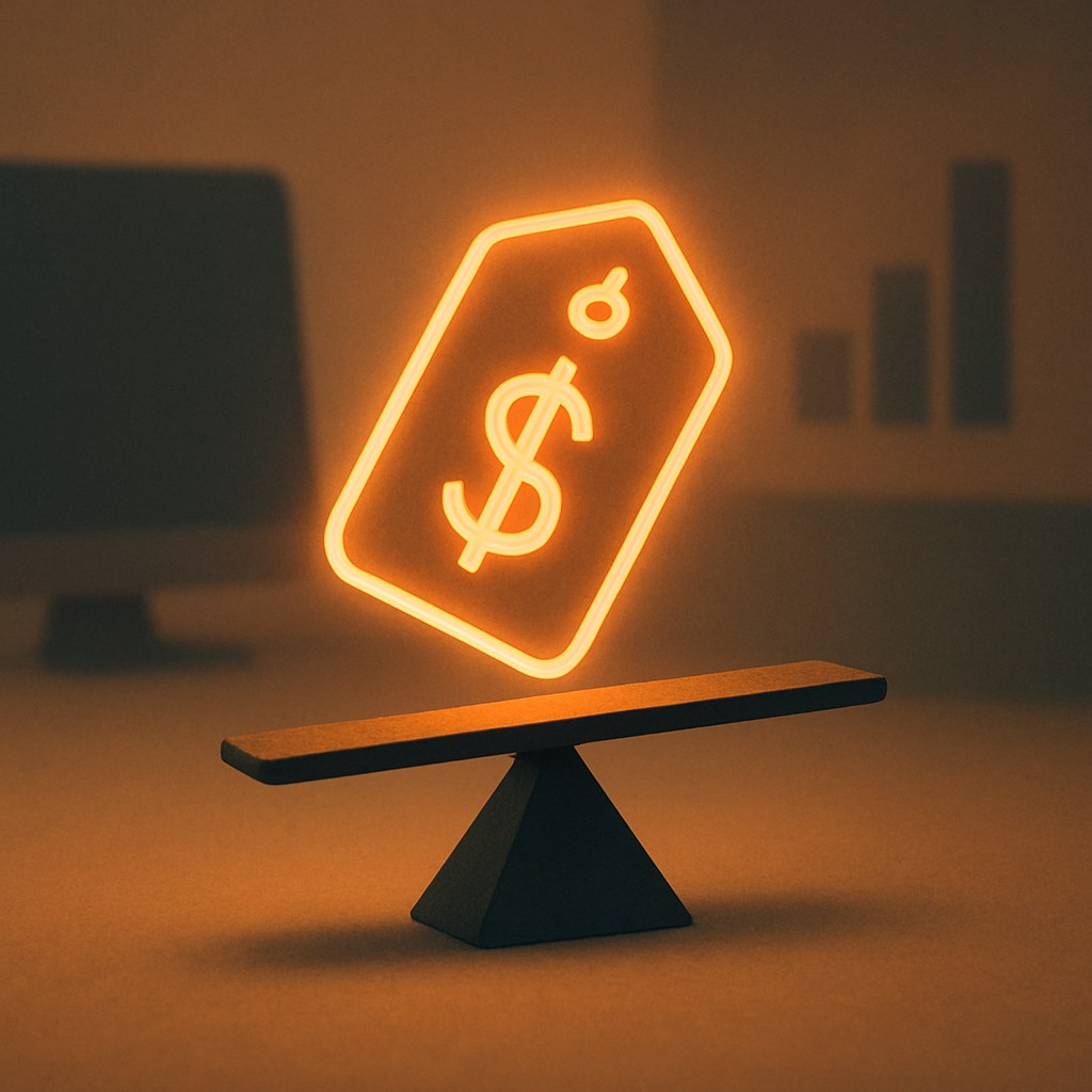 Illustration der symboliserer begrebet "Prisstrategi": En prisstrategi er den samlede tilgang til, hvordan en virksomhed fastsætter priserne på sine produkter. Den…