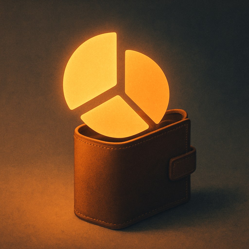 Illustration der symboliserer begrebet "Share of wallet": Share of wallet er den andel af en kundes samlede forbrug i en kategori, som en…