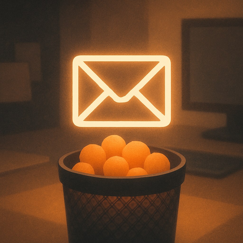 Illustration der symboliserer begrebet "Spamfilter": Et spamfilter er den mekanisme hos mailudbydere, der vurderer indkommende mails og sorterer uønsket post fra.…