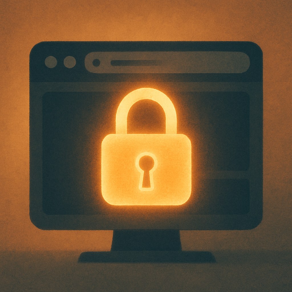 Illustration der symboliserer begrebet "SSL-certifikat": Et SSL-certifikat krypterer forbindelsen mellem browser og server, så data ikke kan aflæses undervejs. Det er…