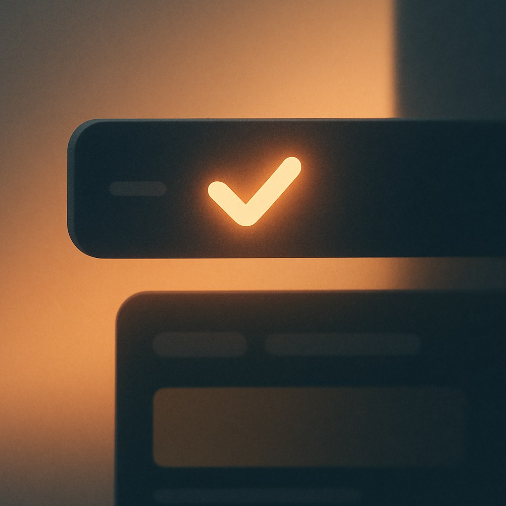 Illustration der symboliserer begrebet "Sticky navigation": Sticky navigation er en menu eller bjælke, der bliver synlig, mens brugeren scroller ned ad siden.…
