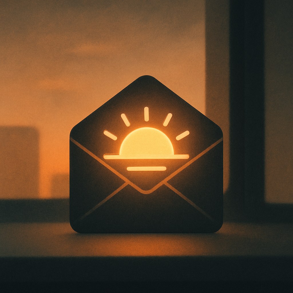 Illustration der symboliserer begrebet "Sunset policy": En sunset policy er en fastlagt regel for, hvornår inaktive kontakter tages helt ud af de…