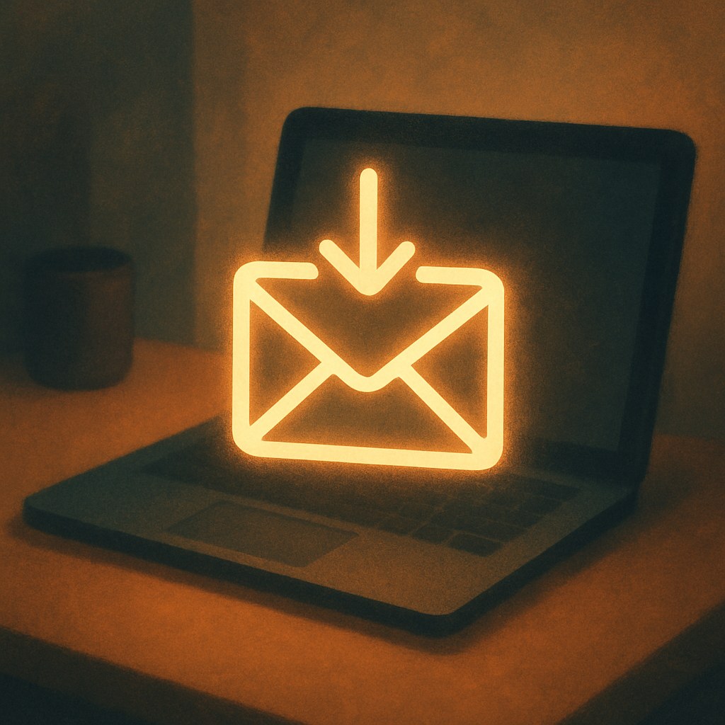 Illustration der symboliserer begrebet "Transaktionsmail": En transaktionsmail er en automatisk mail, der udløses af en konkret handling og indeholder information, modtageren…