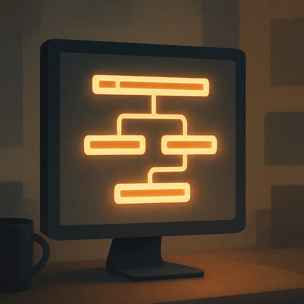 Illustration der symboliserer begrebet "URL-struktur": URL-struktur beskriver, hvordan adresserne på en hjemmeside er opbygget og organiseret. Korte, beskrivende og logisk opbyggede…