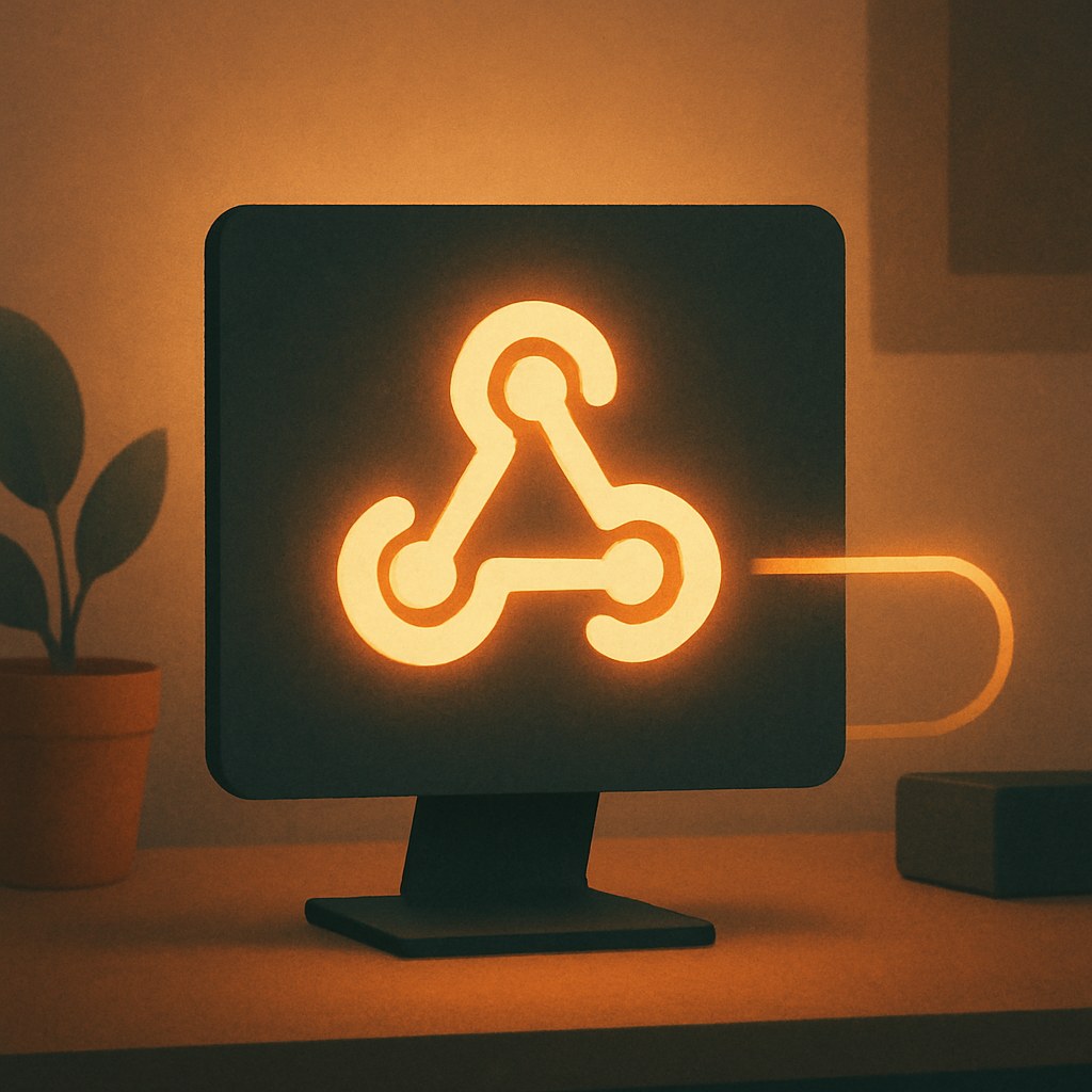 Illustration der symboliserer begrebet "Webhook": En webhook er en automatisk besked, som ét system sender til et andet, i det øjeblik…